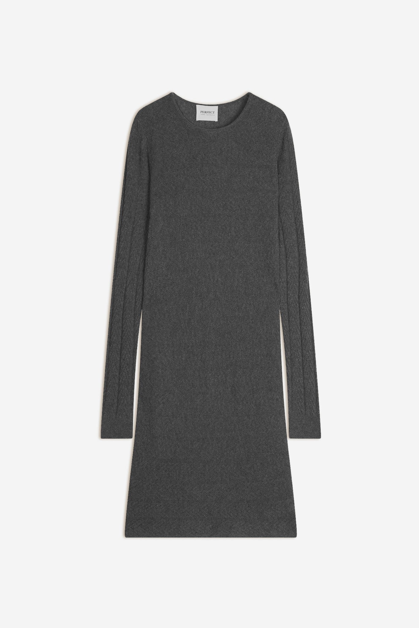 lola robe col rond anthracite chiné 100% cachemire