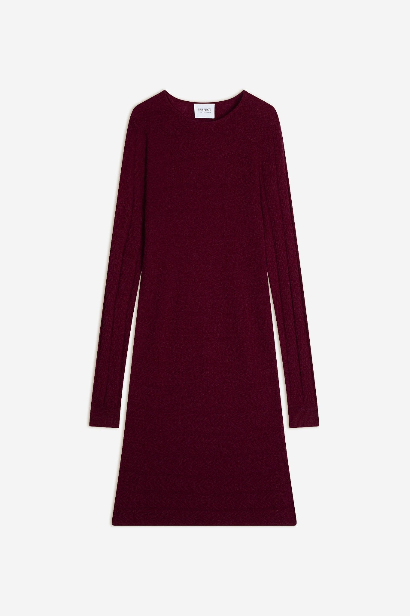 lola robe col rond bordeaux 100% cachemire