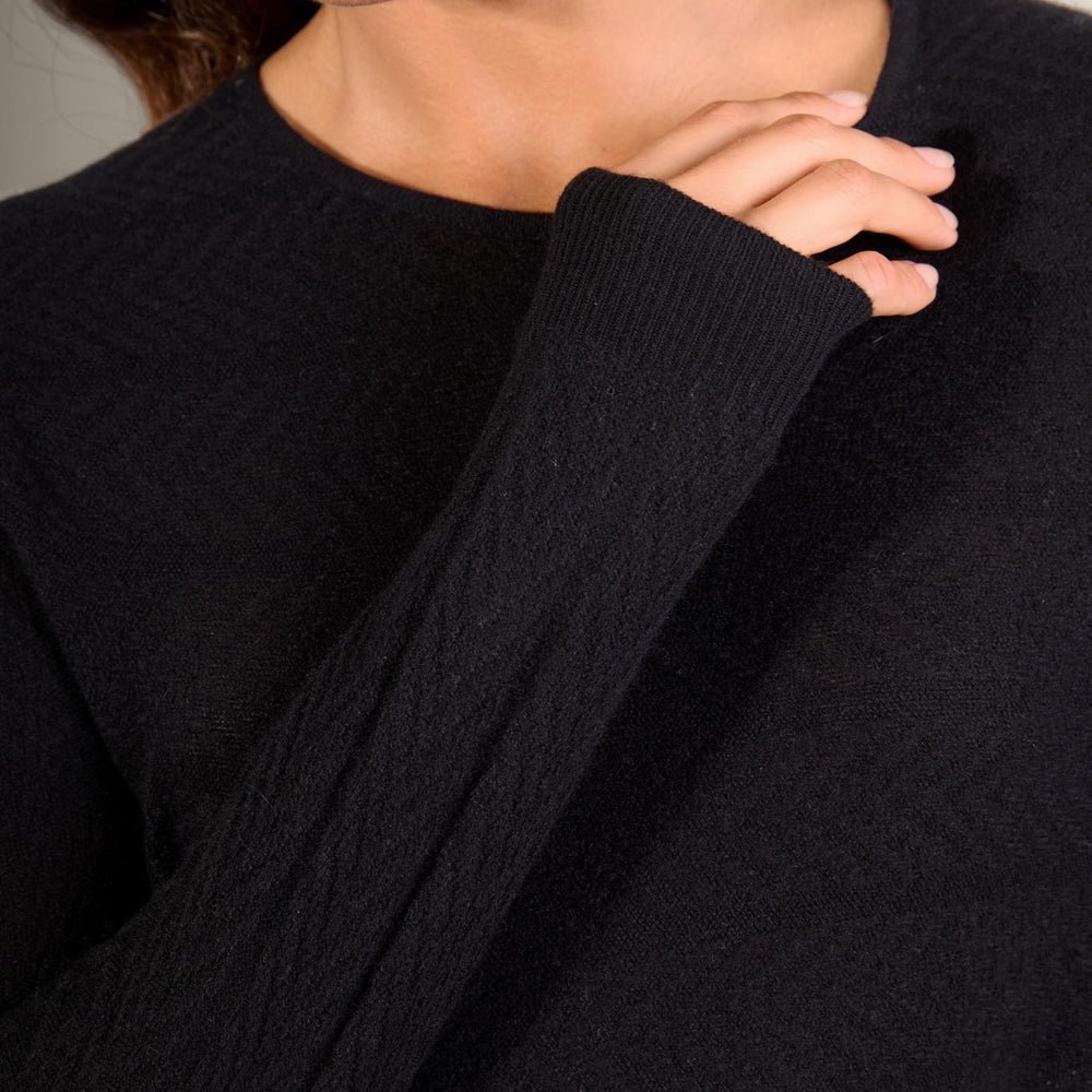 LOLA robe col rond noir 100% cachemire