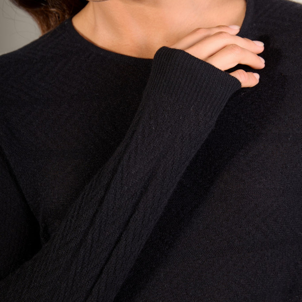 lola robe col rond noir 100% cachemire