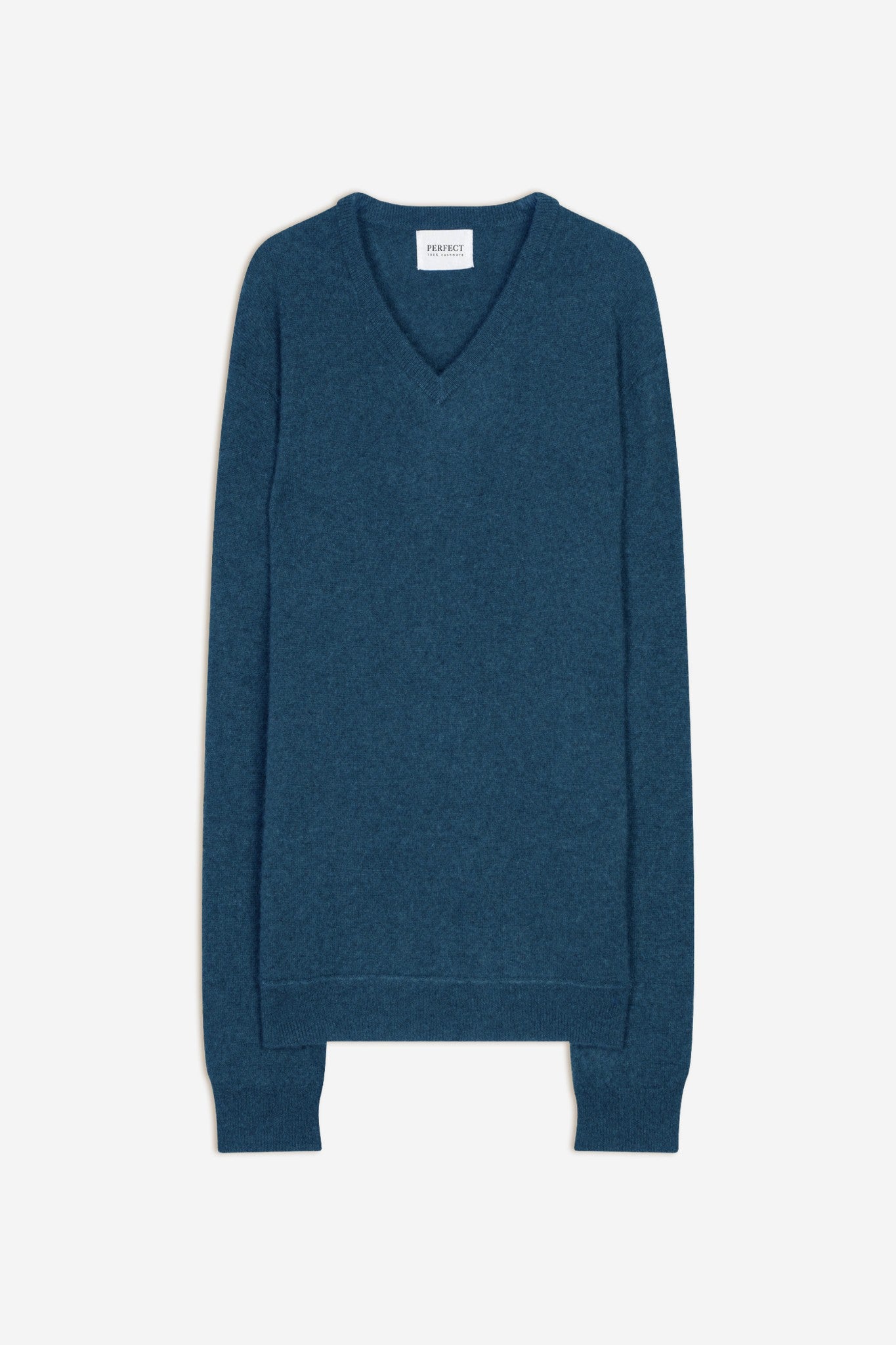 lorenzo pull col v atlantique chiné 100% cachemire