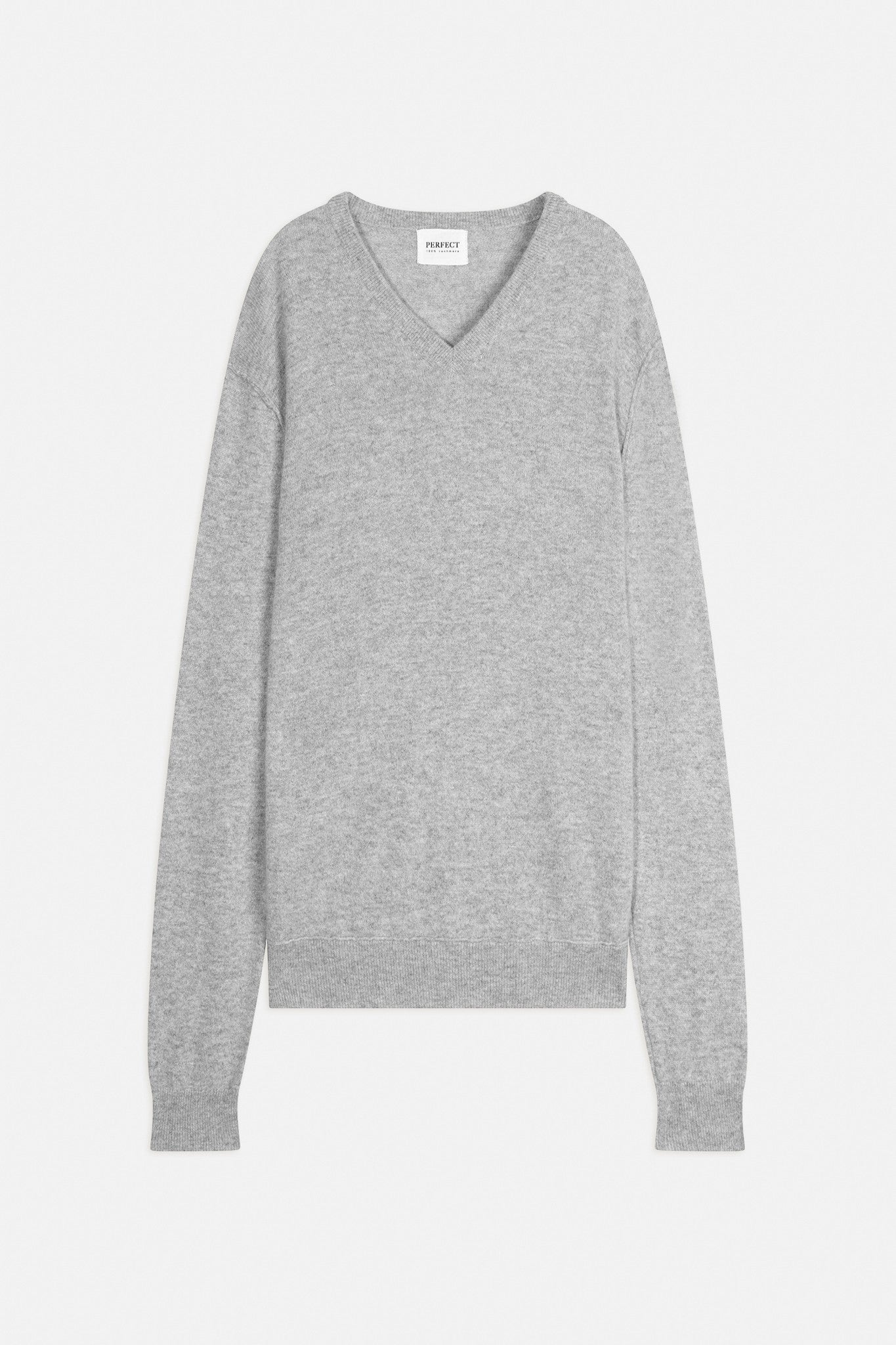 lorenzo pull col v nuage chiné 100% cachemire