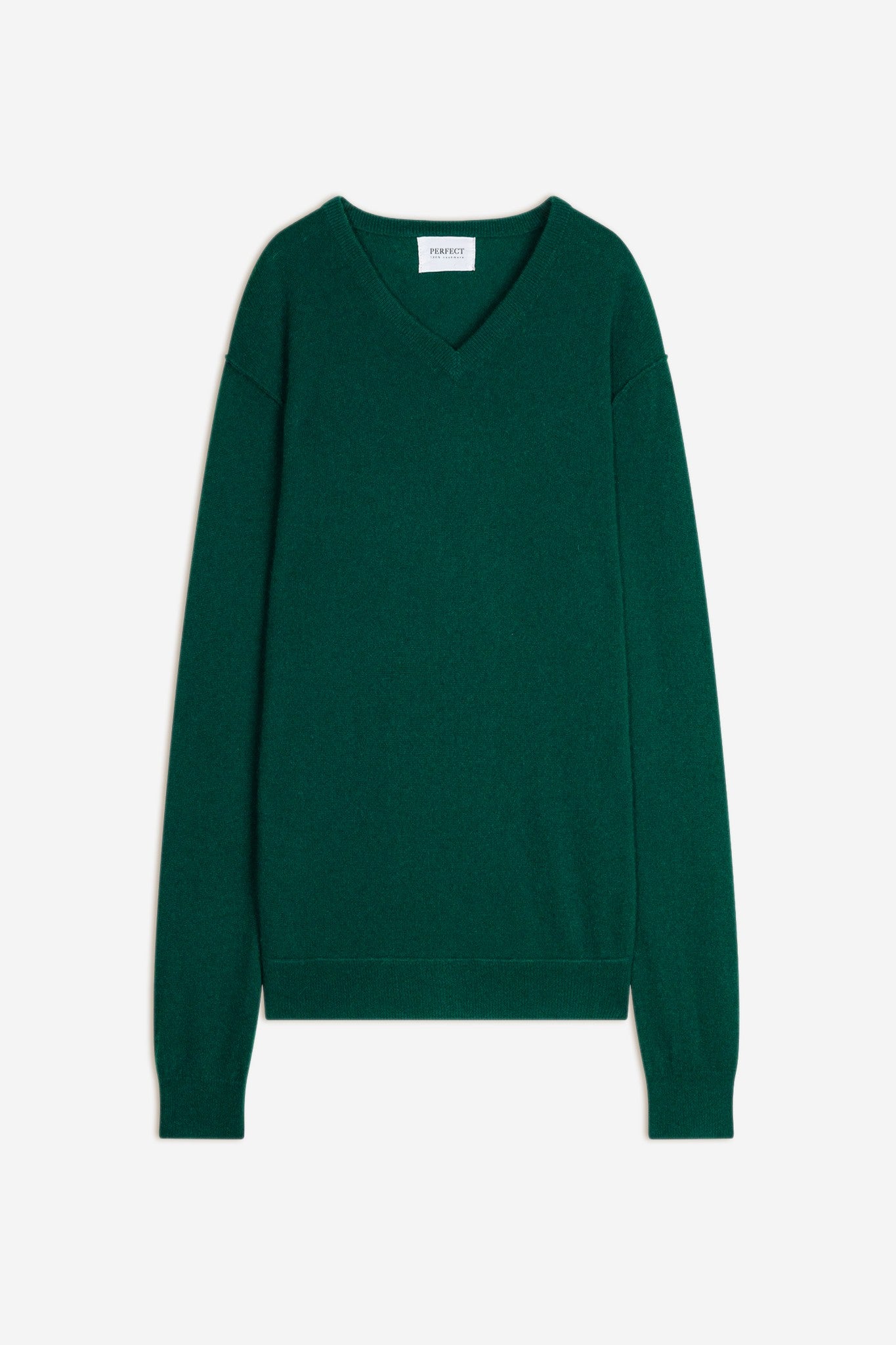 lorenzo pull col v vert anglais 100% cachemire