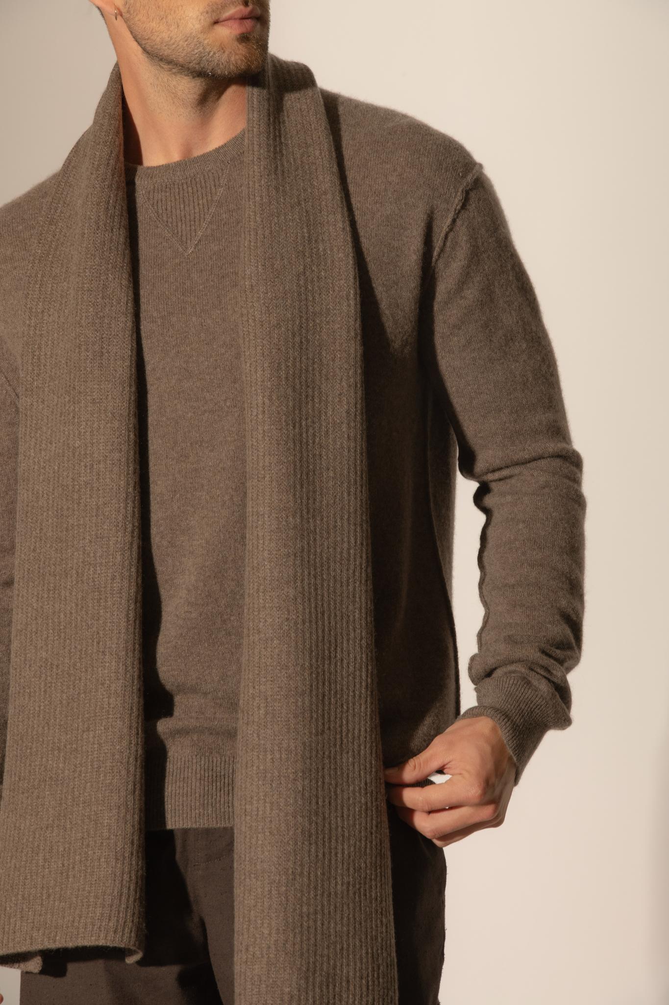 LOUANE écharpe 4 fils taupe chiné 100% cachemire