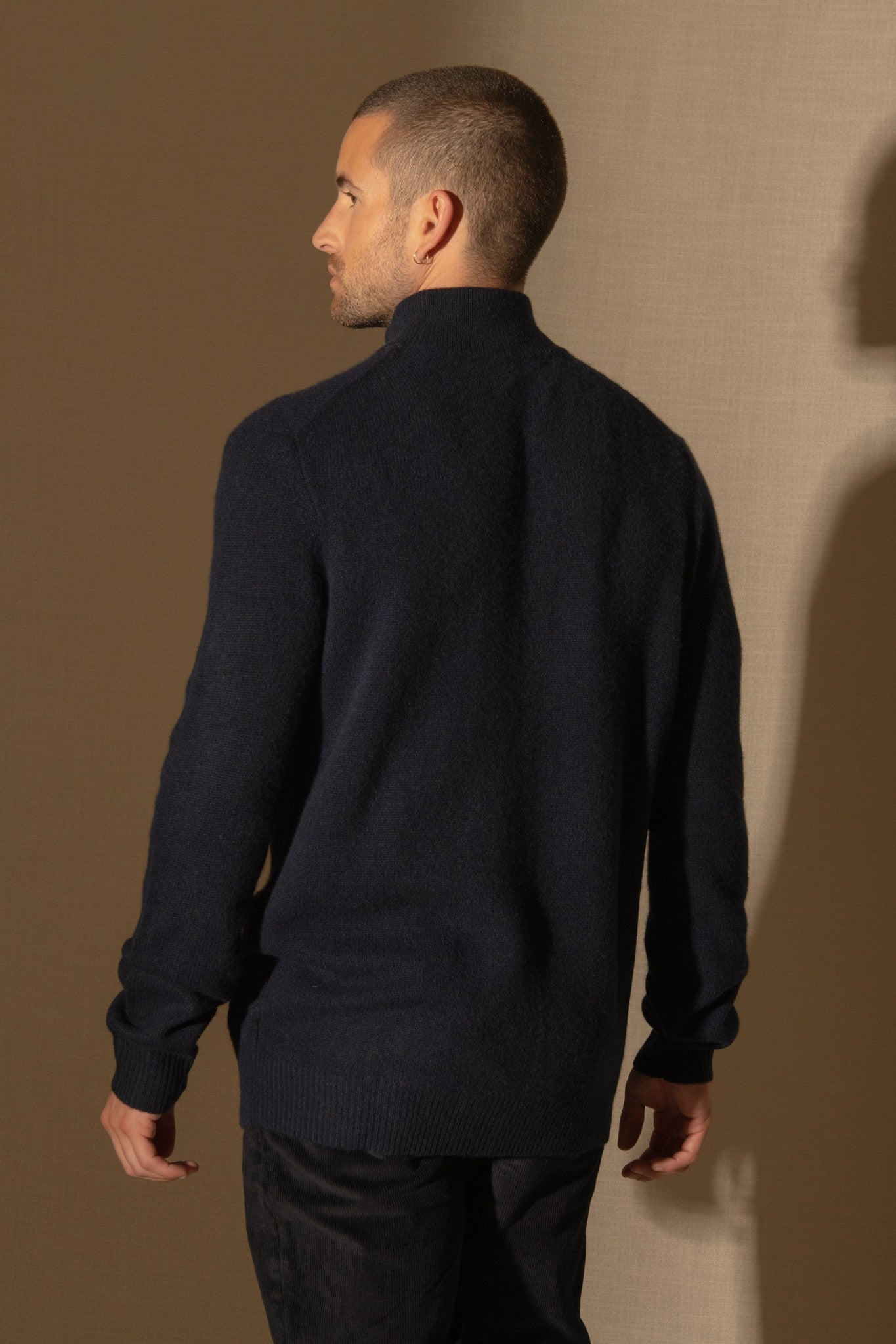 louis pull camionneur 4 fils navy 100% cachemire