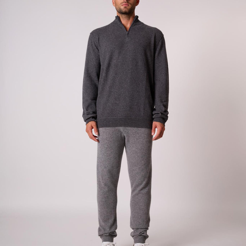 LUCAS pull camionneur anthracite chiné 100% cachemire