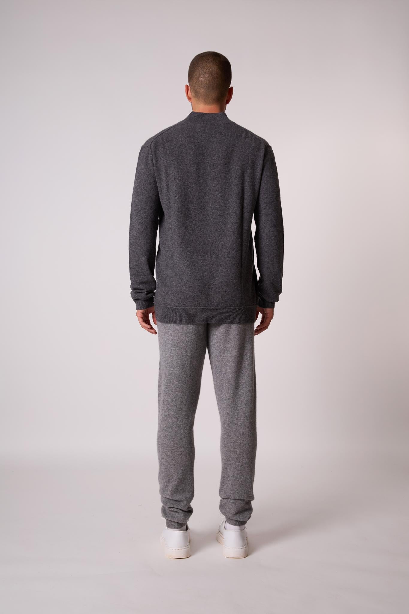 LUCAS pull camionneur anthracite chiné 100% cachemire