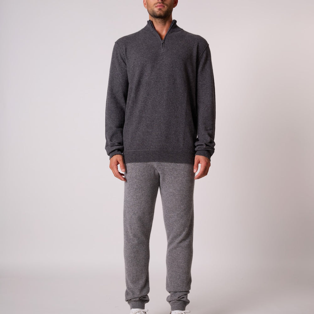 lucas pull camionneur anthracite chiné 100% cachemire