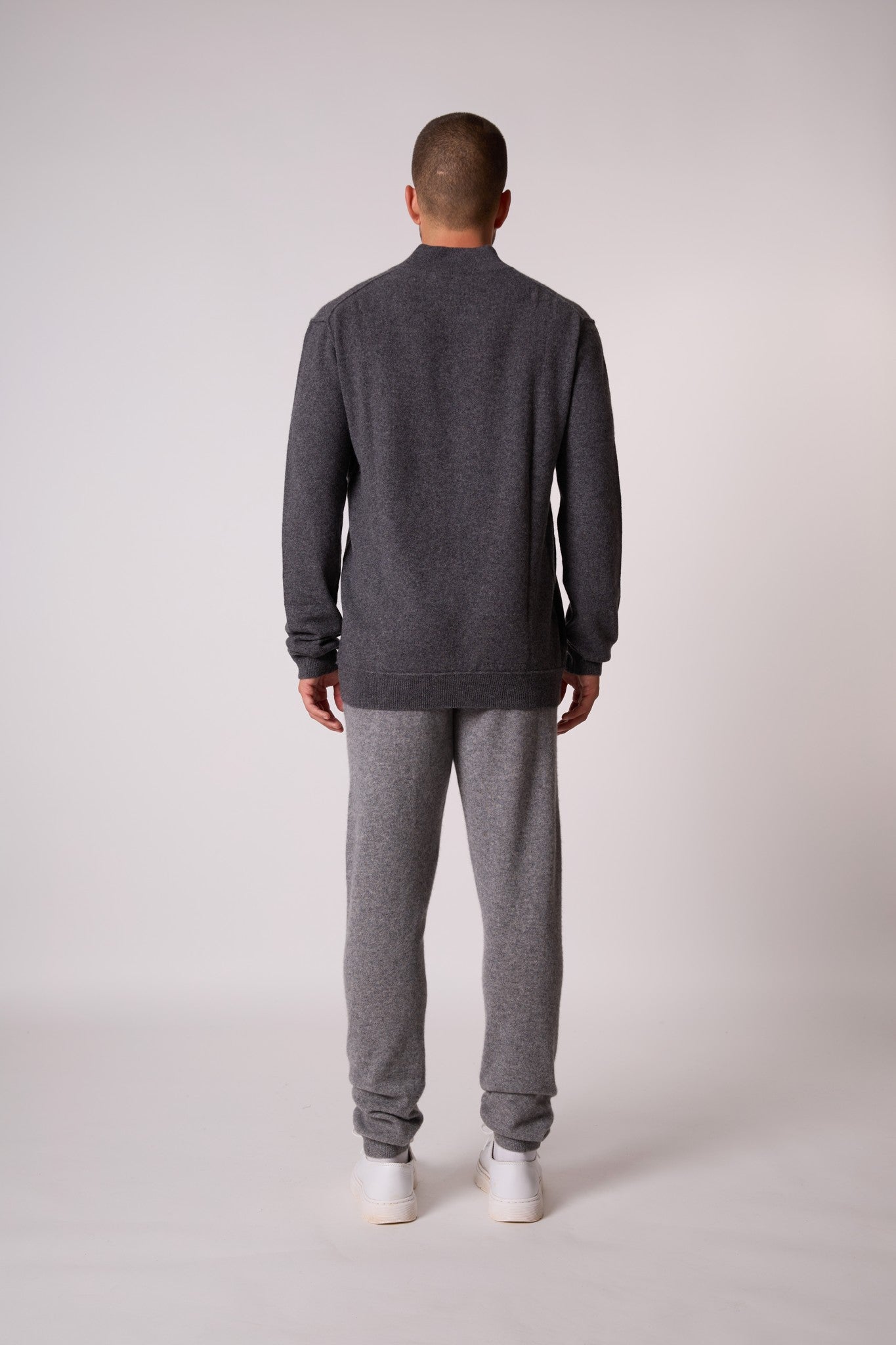 lucas pull camionneur anthracite chiné 100% cachemire