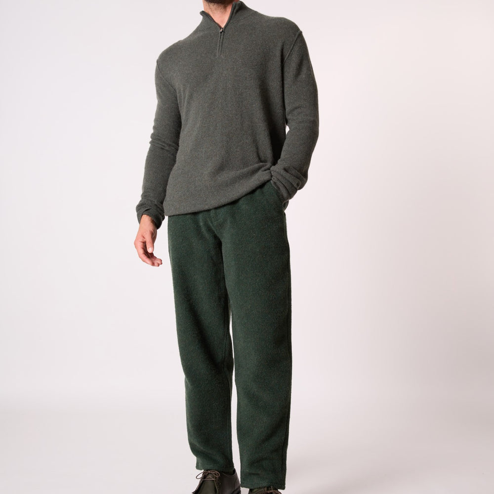 lucas pull camionneur kaki chiné 100% cachemire