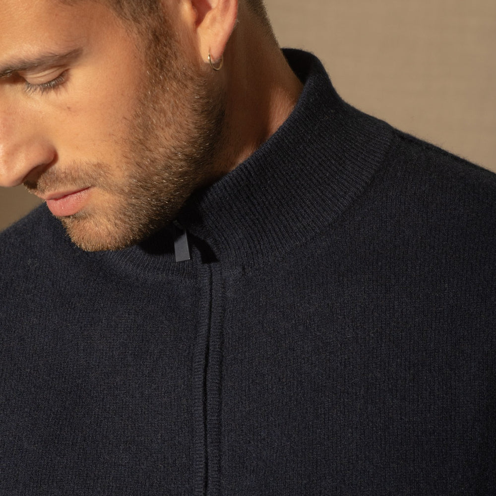 lucas pull camionneur navy 100% cachemire