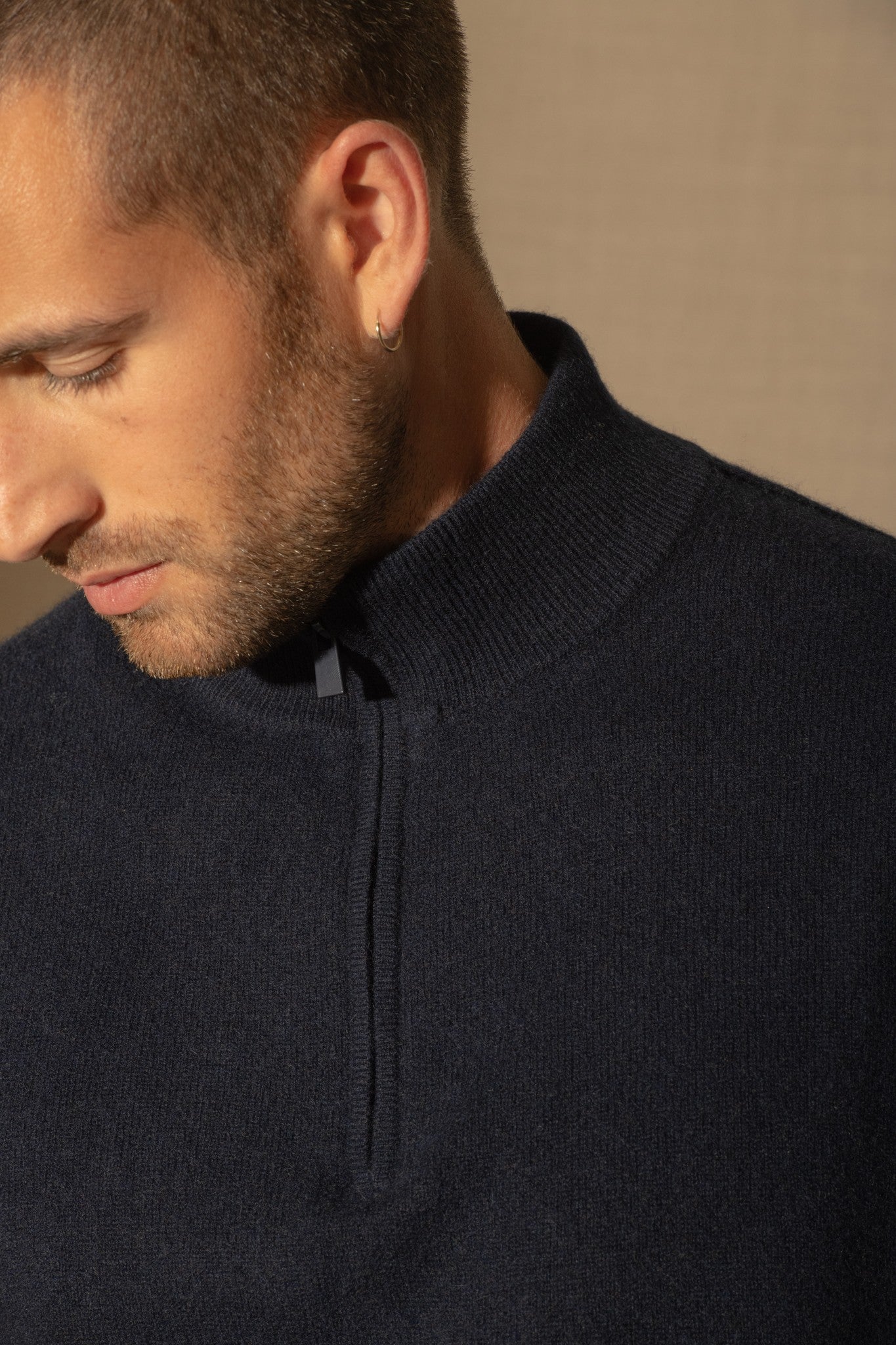 lucas pull camionneur navy 100% cachemire