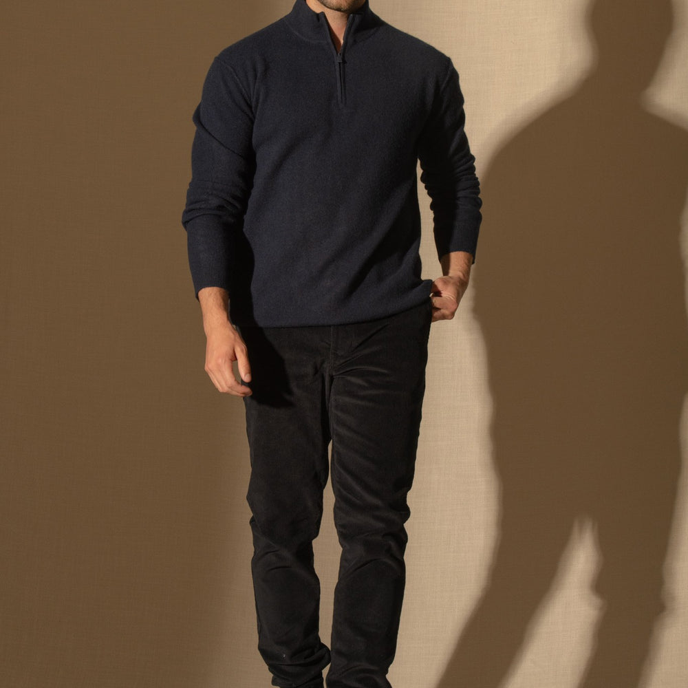 lucas pull camionneur navy 100% cachemire