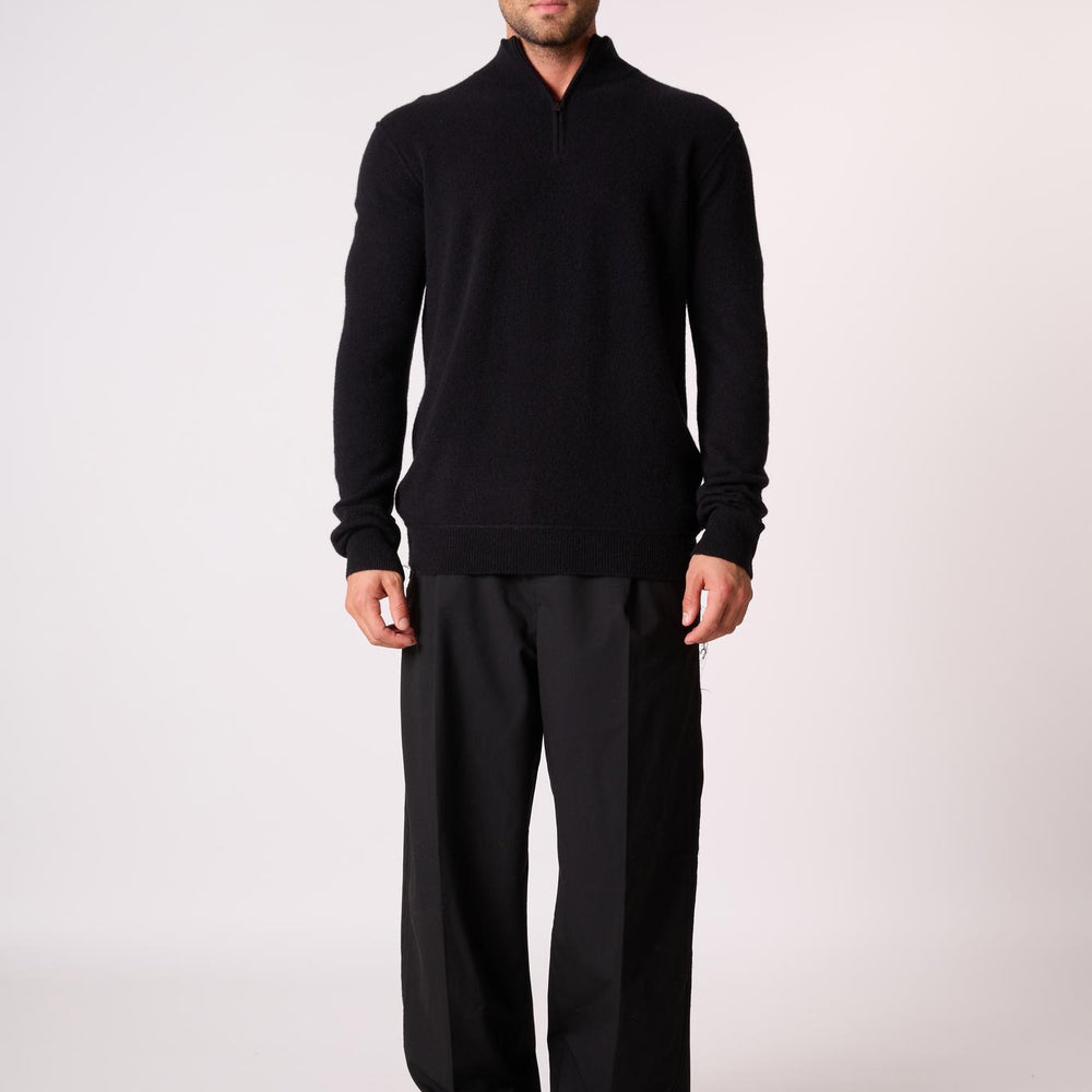LUCAS pull camionneur noir 100% cachemire