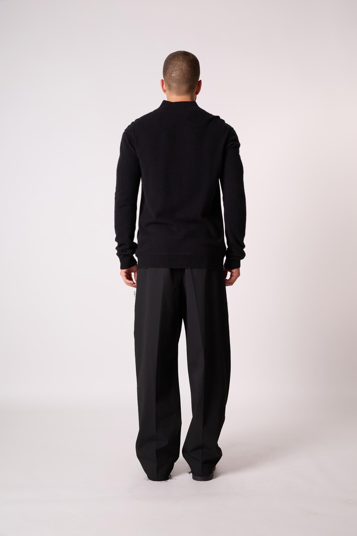 LUCAS pull camionneur noir 100% cachemire