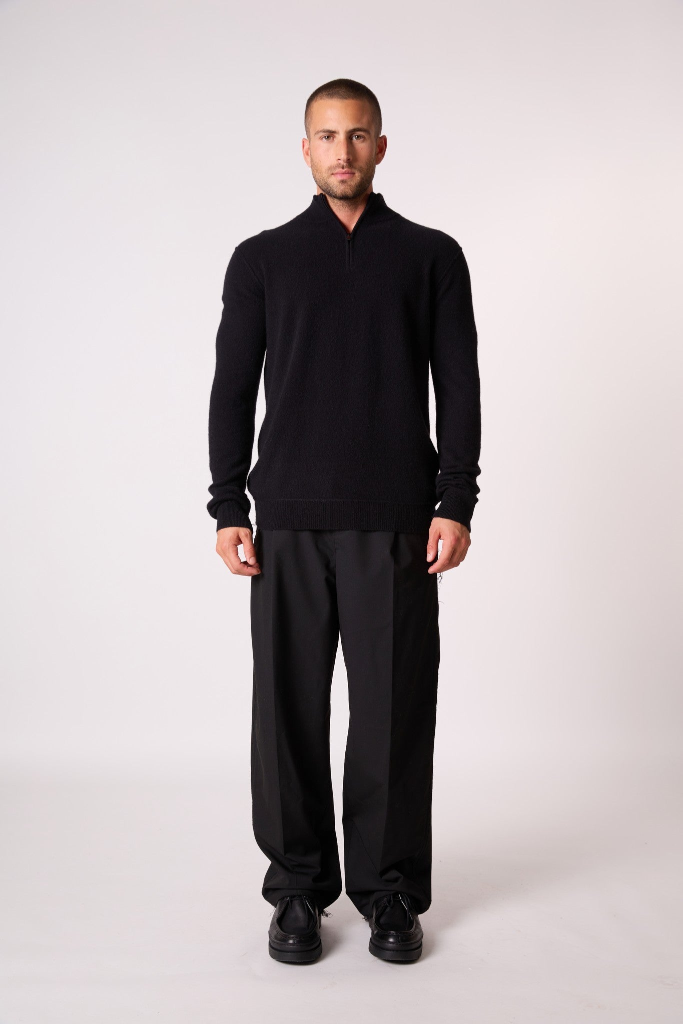 lucas pull camionneur noir 100% cachemire