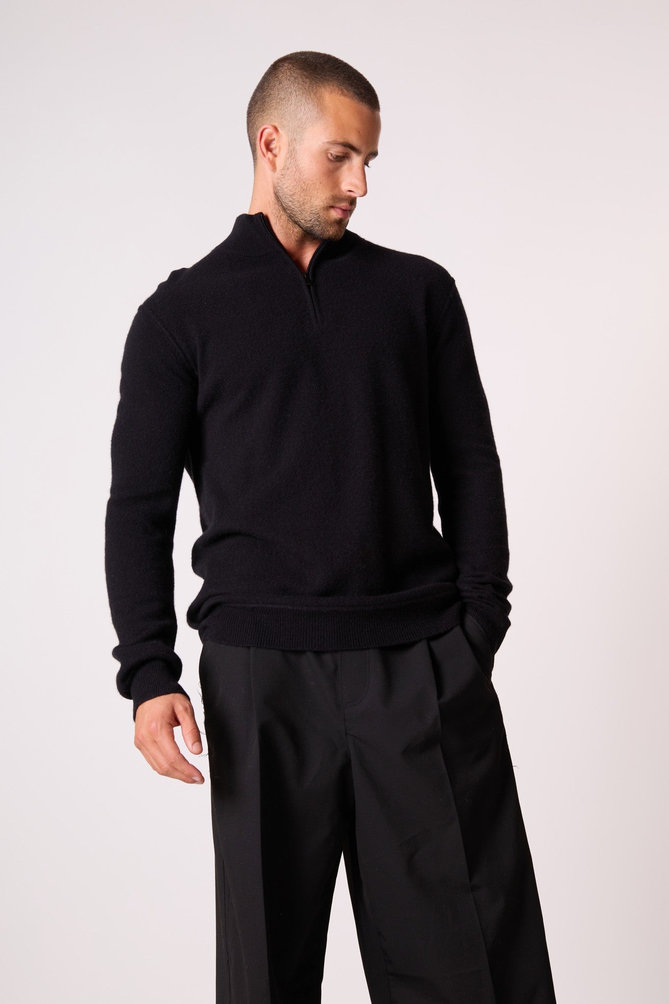 lucas pull camionneur noir 100% cachemire