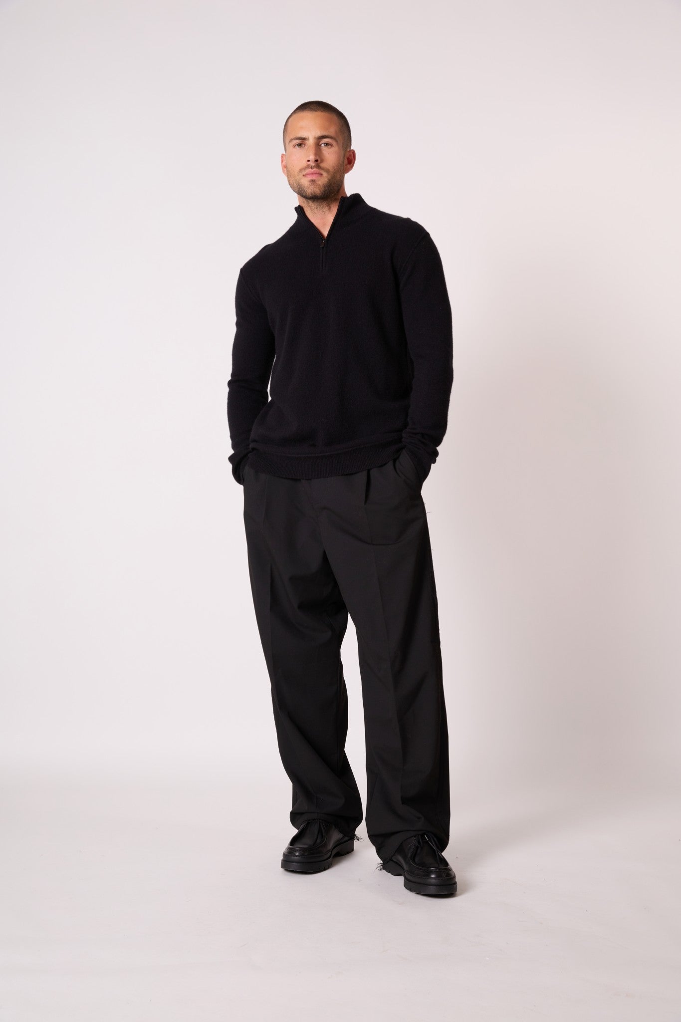 lucas pull camionneur noir 100% cachemire