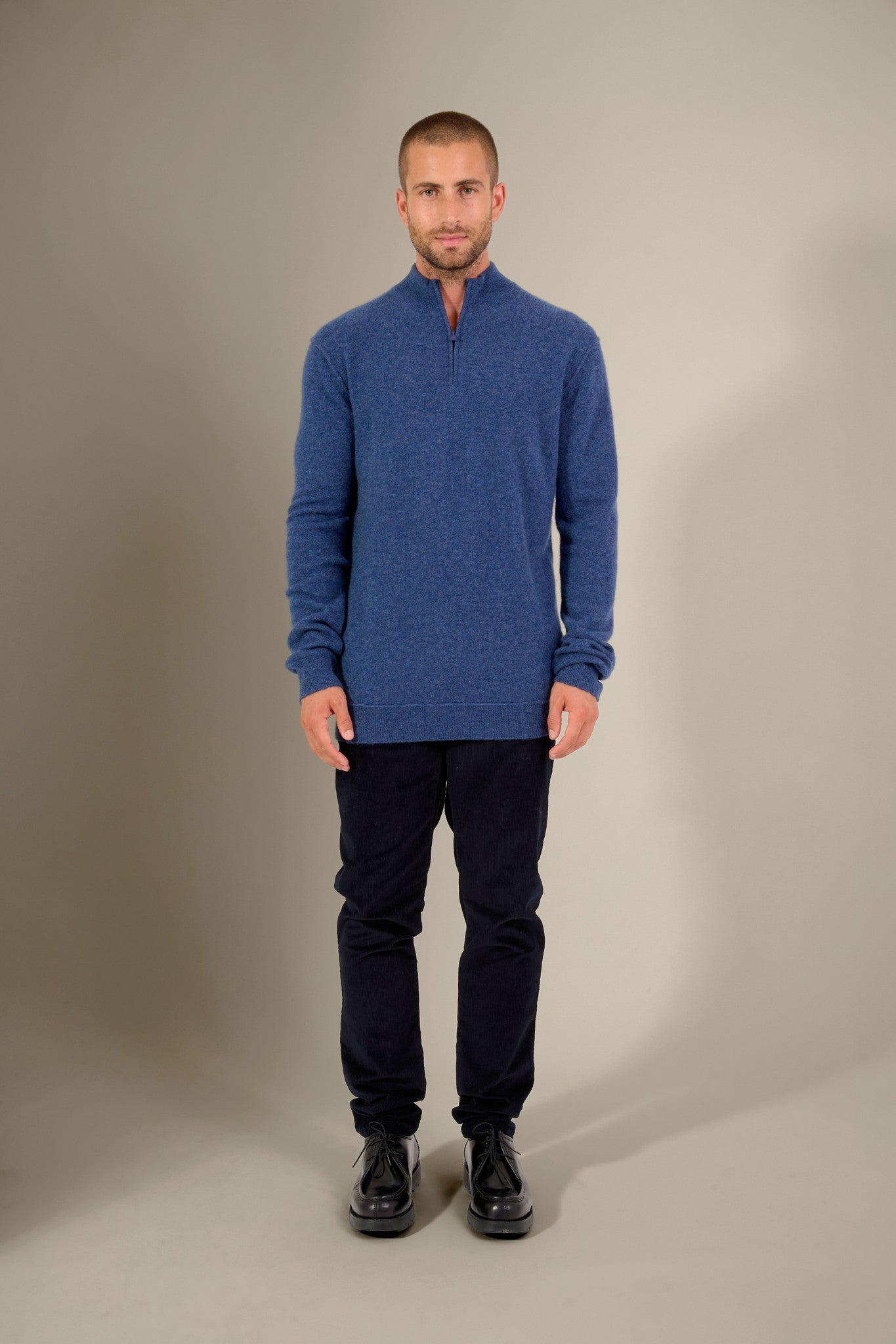 lucas pull camionneur ocean chiné 100% cachemire