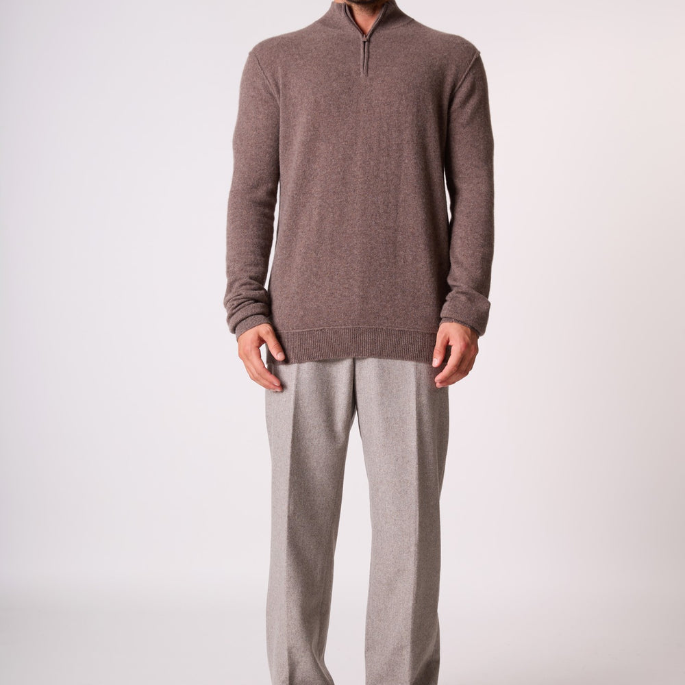 lucas pull camionneur taupe chiné 100% cachemire