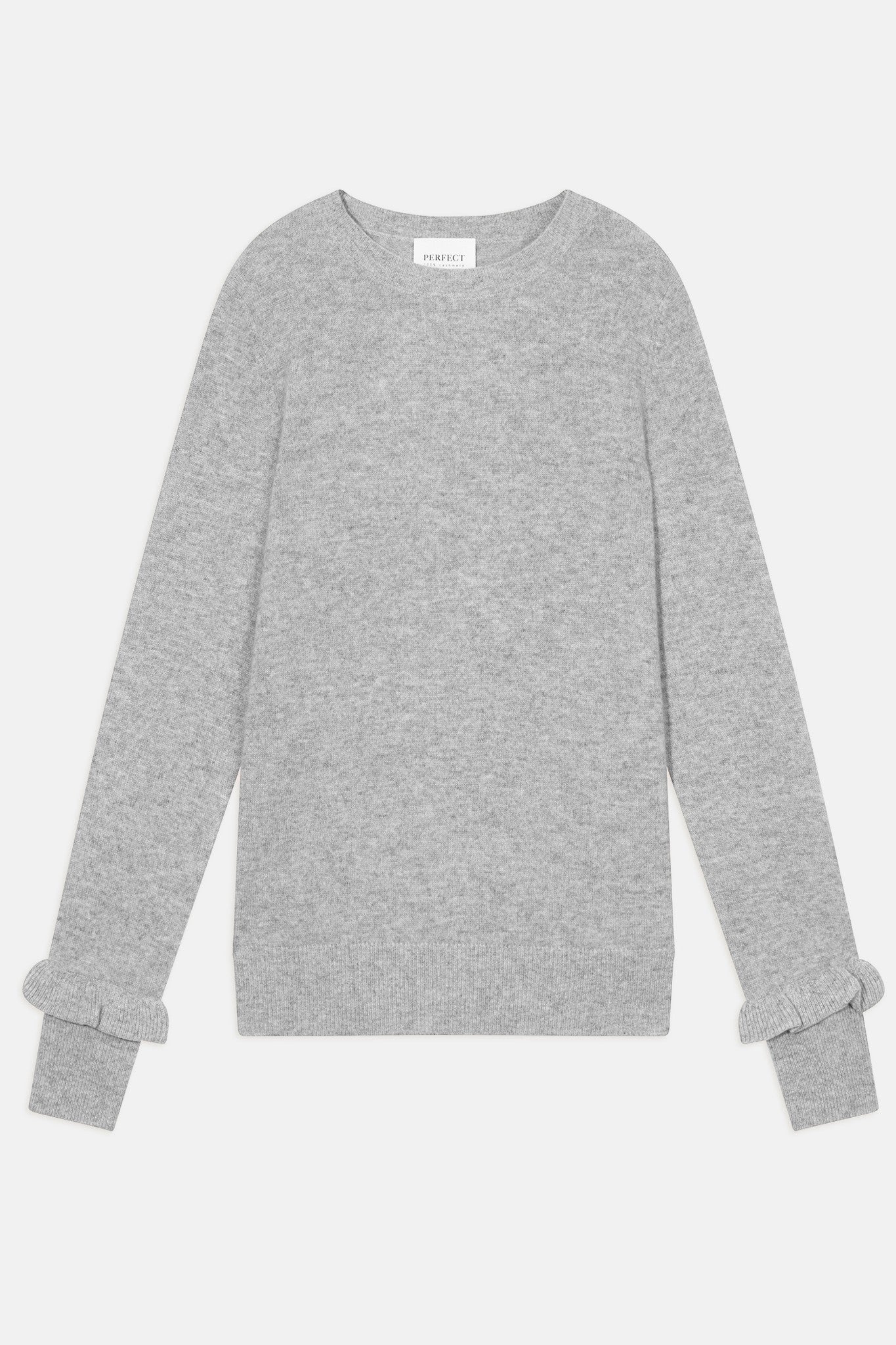 luing pull col rond volants poignets nuage chiné 100% cachemire