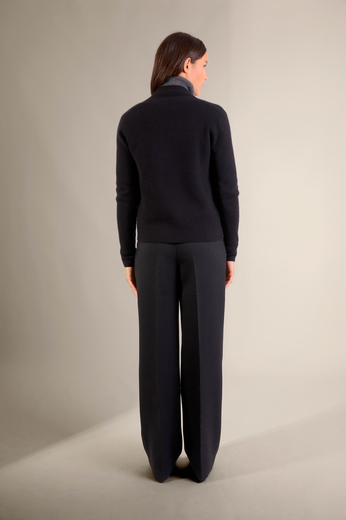 lumiviel veste boutonnée col châle noir 100% cachemire