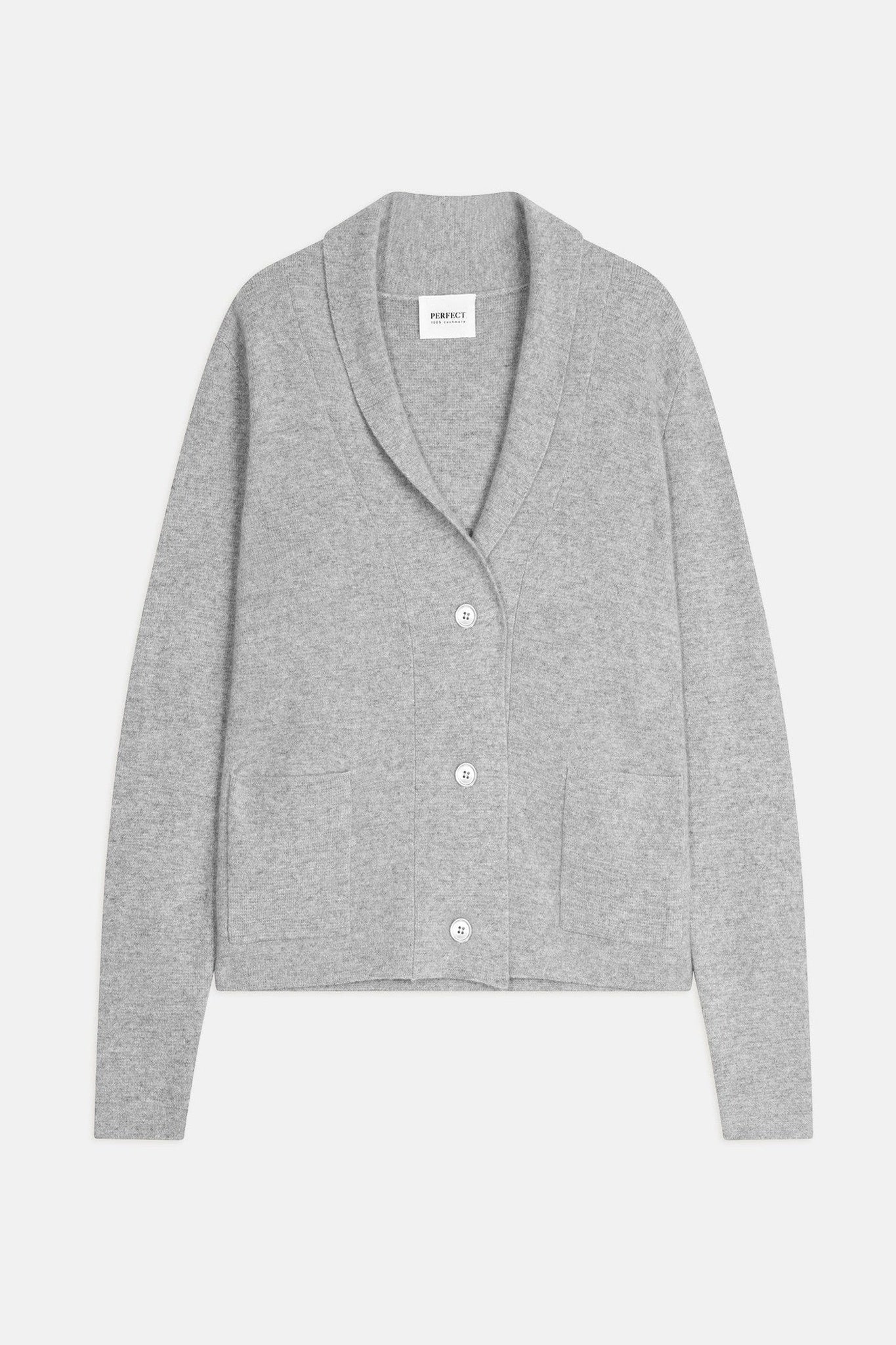 lumiviel veste boutonnée col châle nuage chiné 100% cachemire