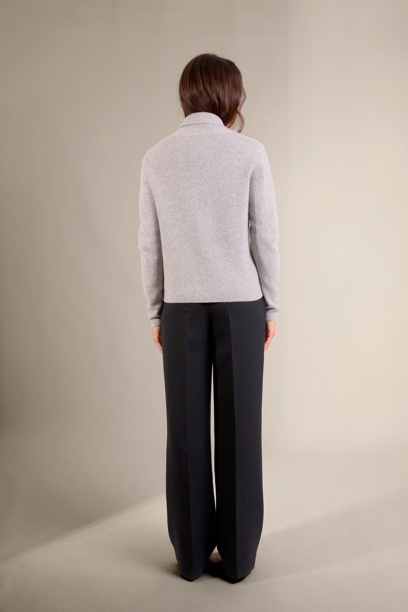 lumiviel veste boutonnée col châle nuage chiné 100% cachemire