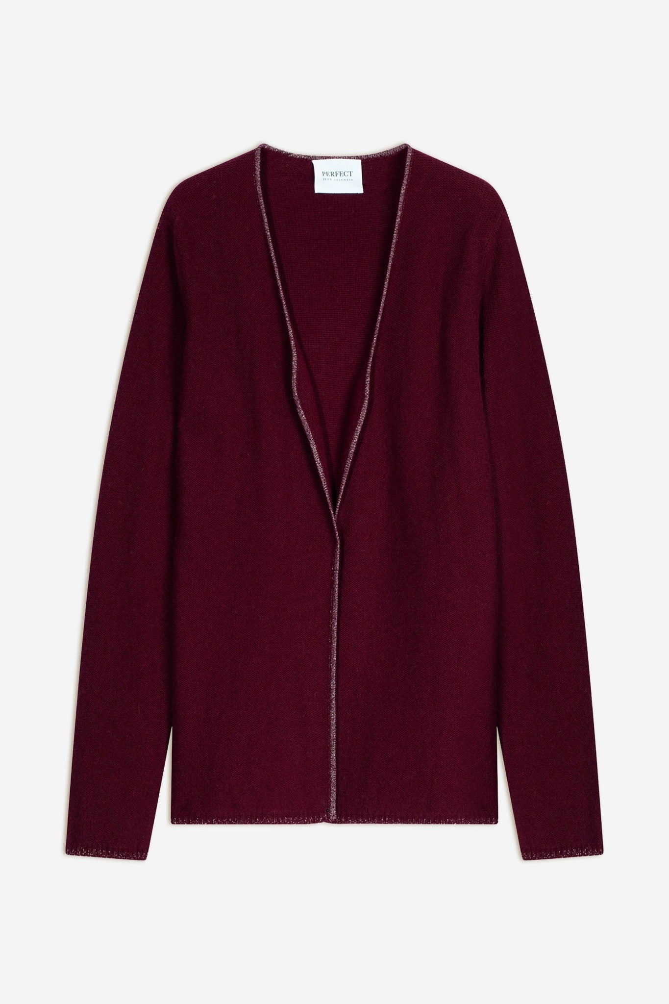 lupa veste ouverte 4 fils bordeaux 100% cachemire