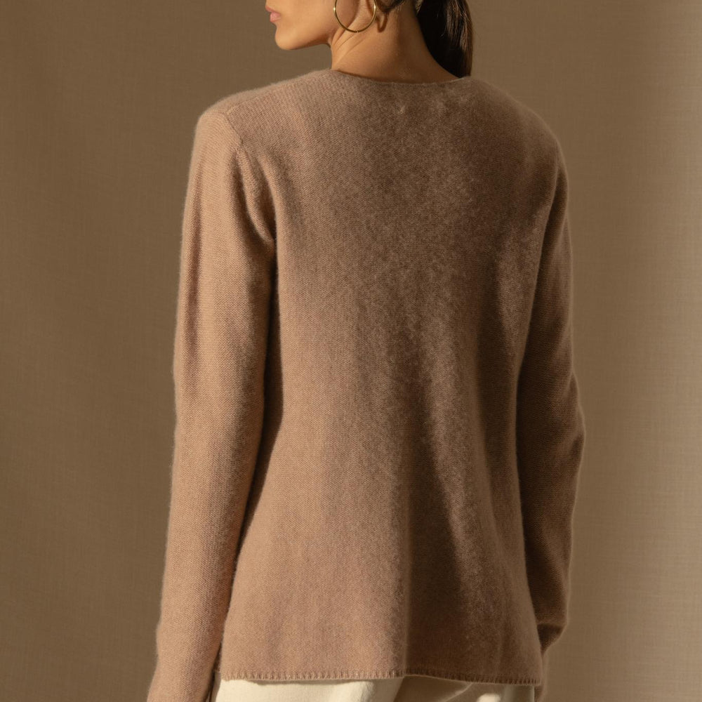 LUPA veste ouverte 4 fils camel chiné 100% cachemire