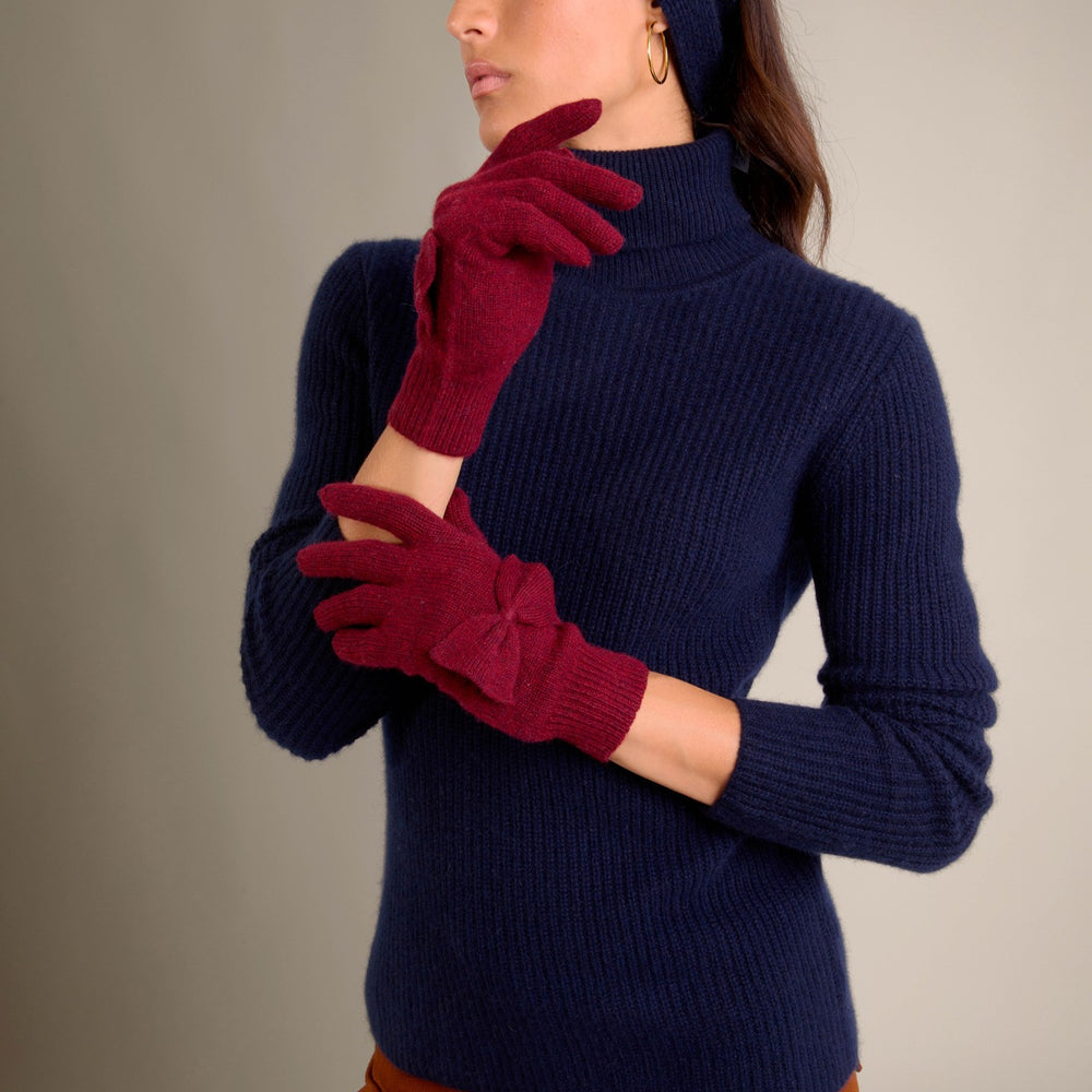luss gants 4 fils cranberry chiné 100% cachemire
