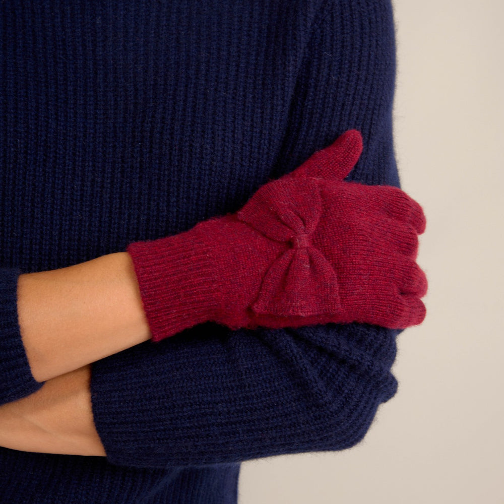 luss gants 4 fils cranberry chiné 100% cachemire