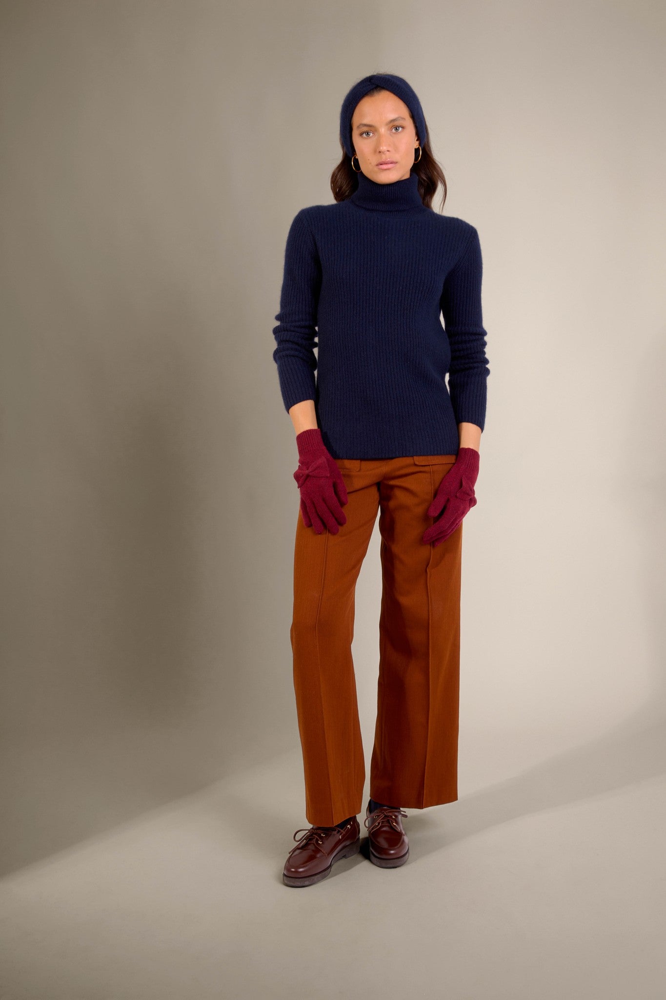 luss gants 4 fils cranberry chiné 100% cachemire