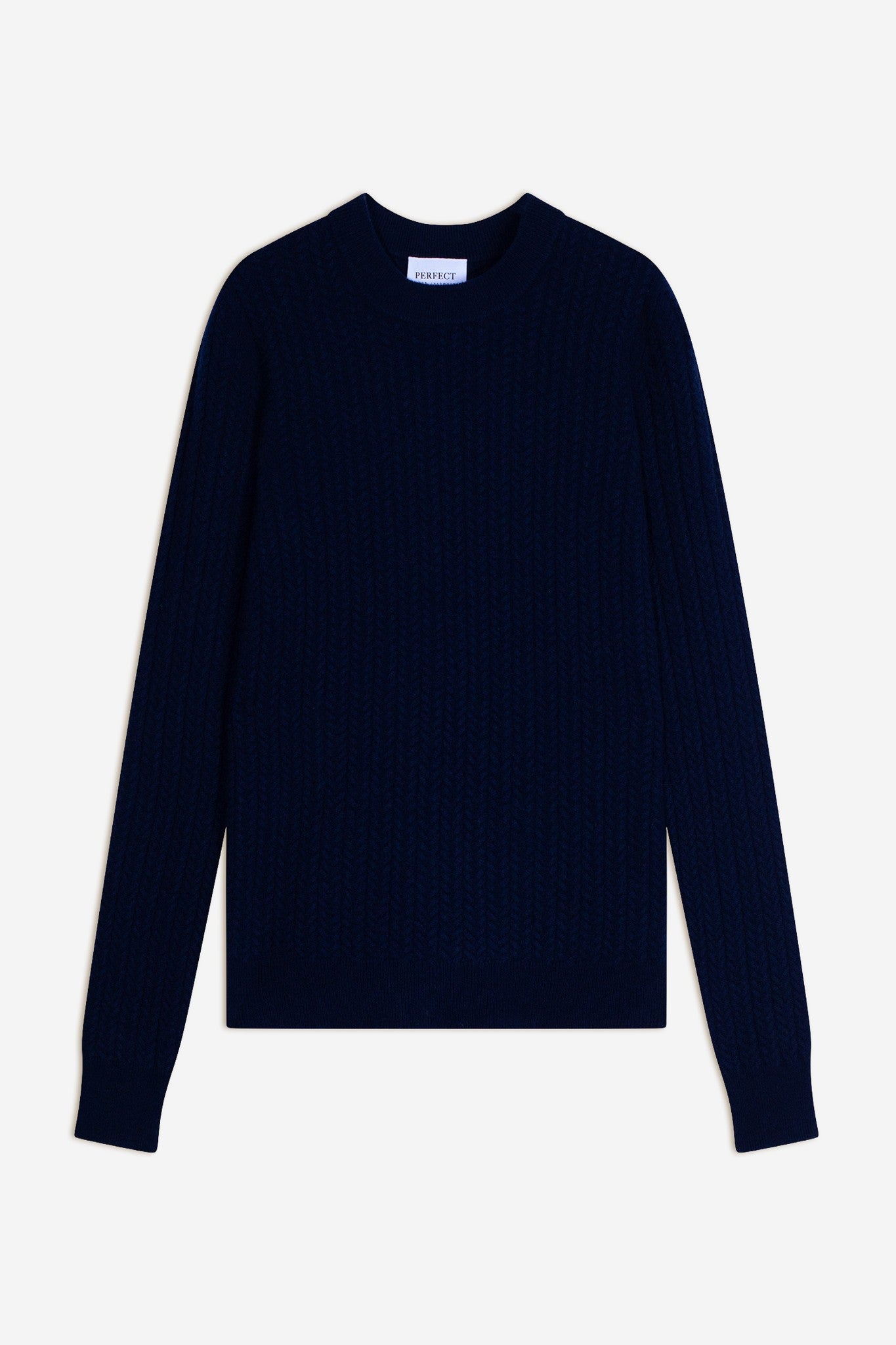 maelle pull col rond navy 100% cachemire