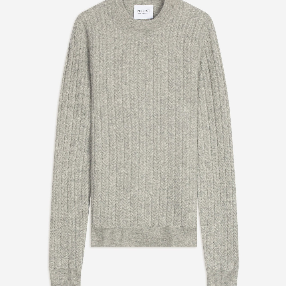 maelle pull col rond nuage chiné 100% cachemire