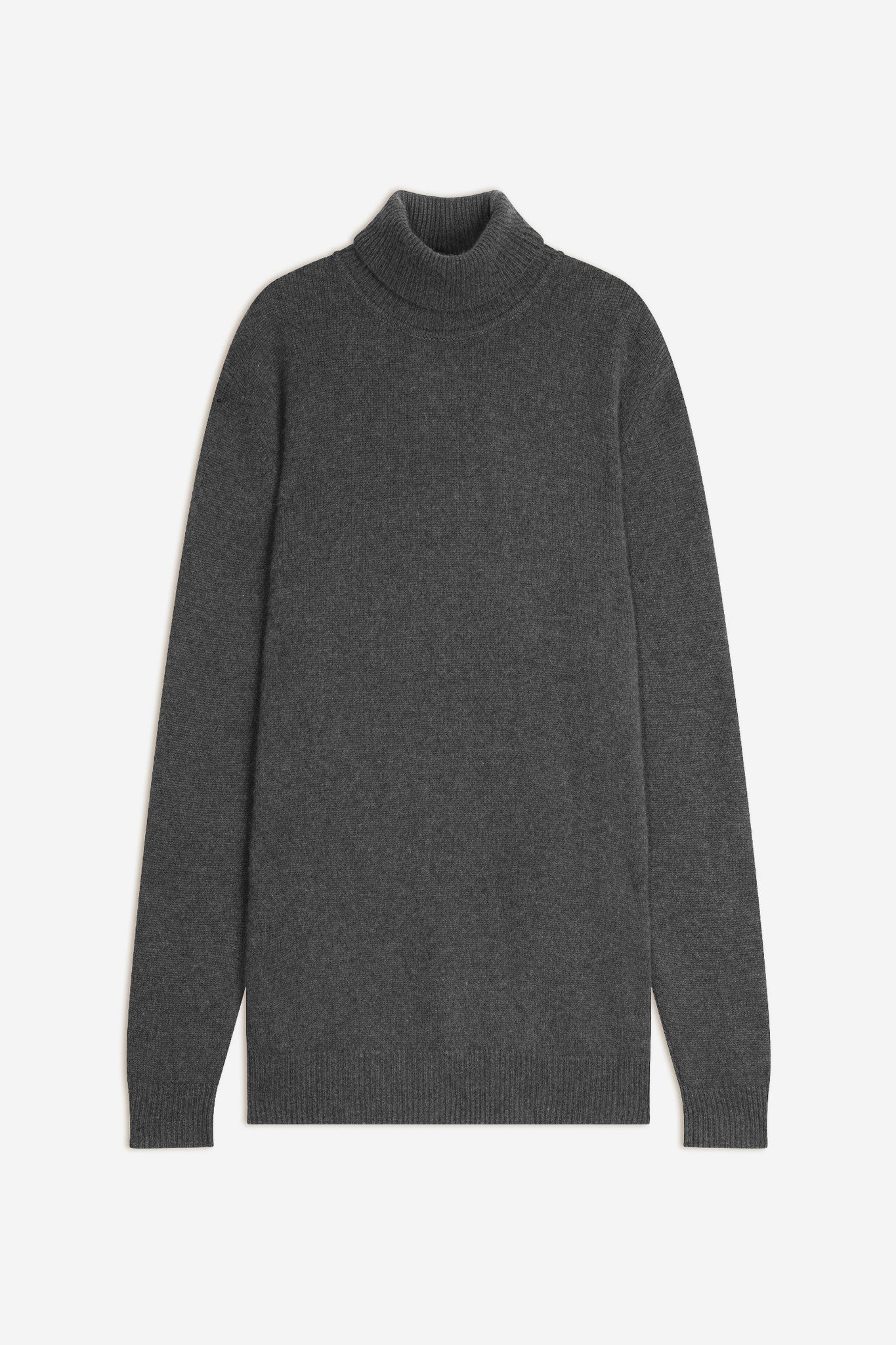 marius pull col roulé 4 fils anthracite chiné 100% cachemire