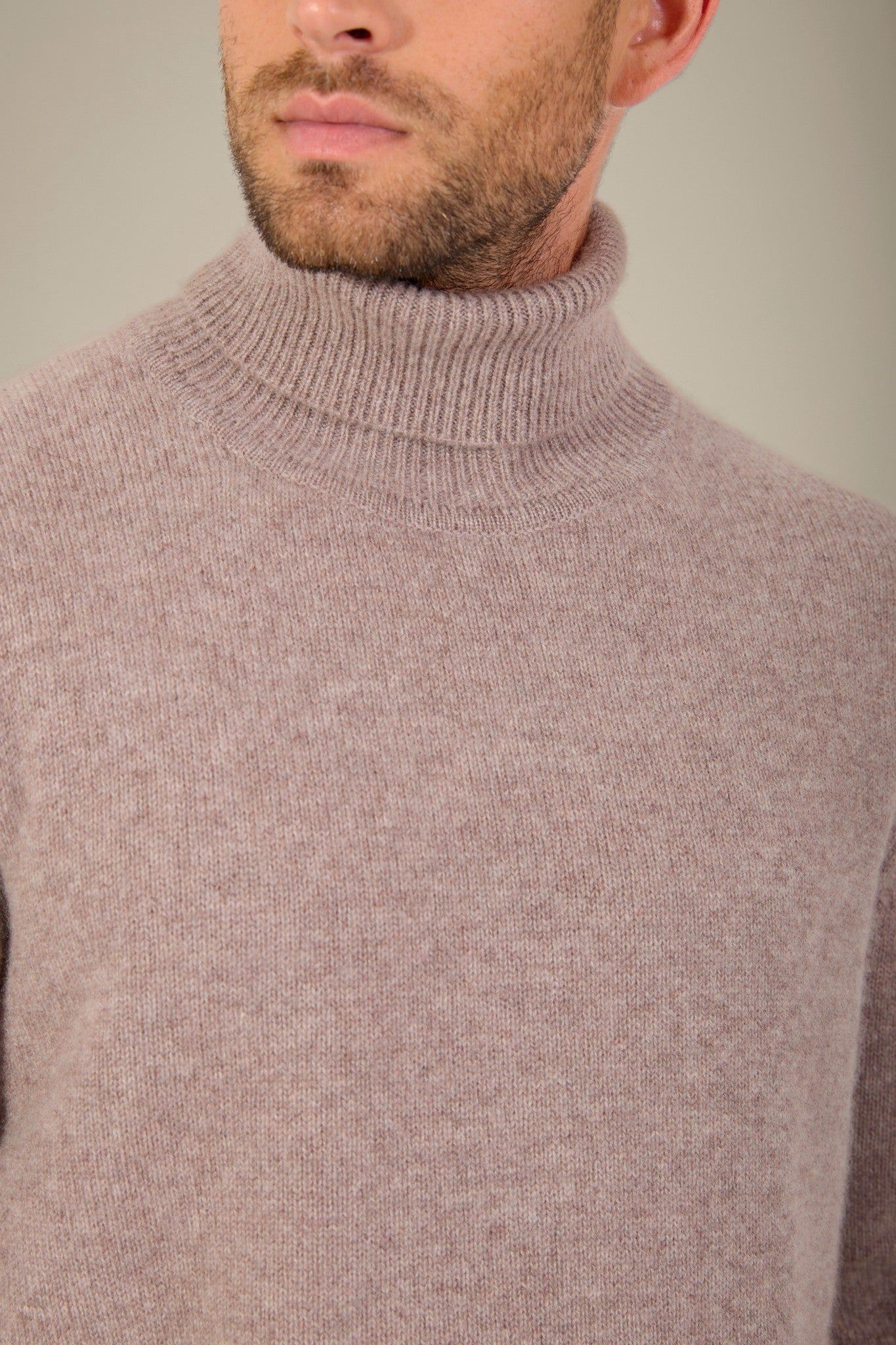 marius pull col roulé 4 fils caribou chiné 100% cachemire