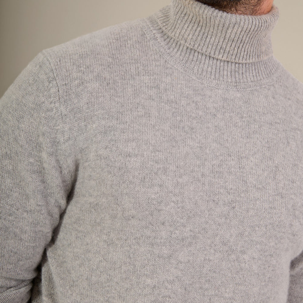 marius pull col roulé 4 fils nuage chiné 100% cachemire