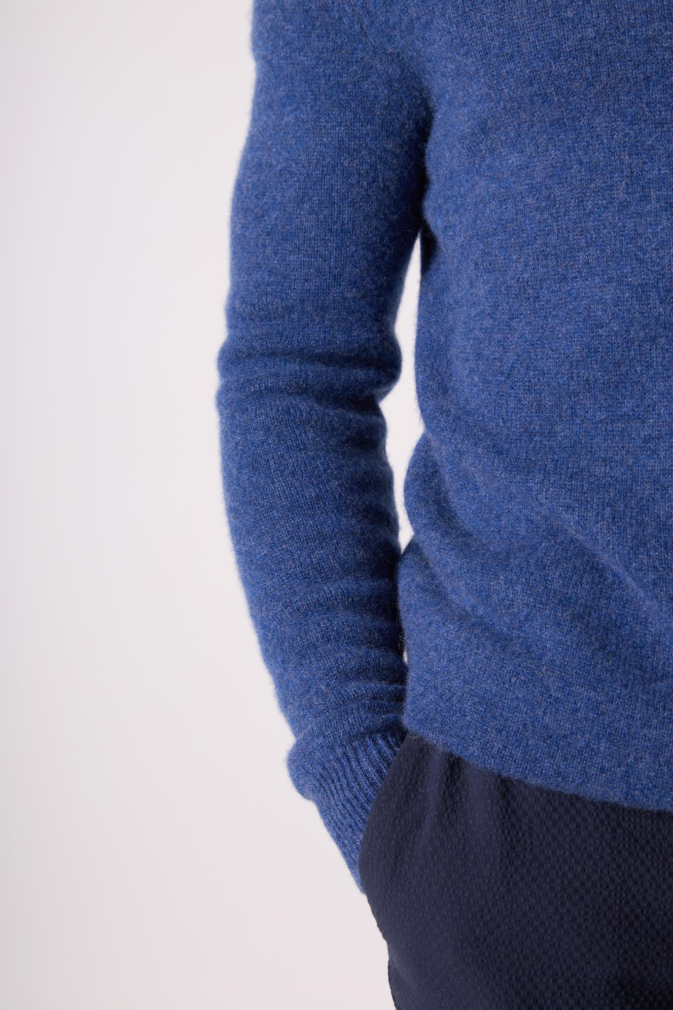 MARIUS pull col roulé 4 fils ocean chiné 100% cachemire