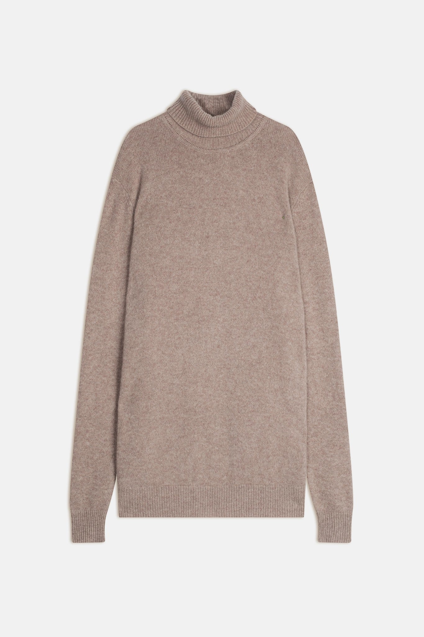 marius pull col roulé 4 fils taupe clair chiné 100% cachemire