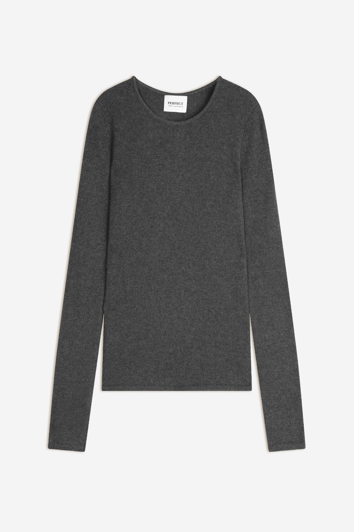 marya pull col rond 4 fils anthracite chiné 100% cachemire