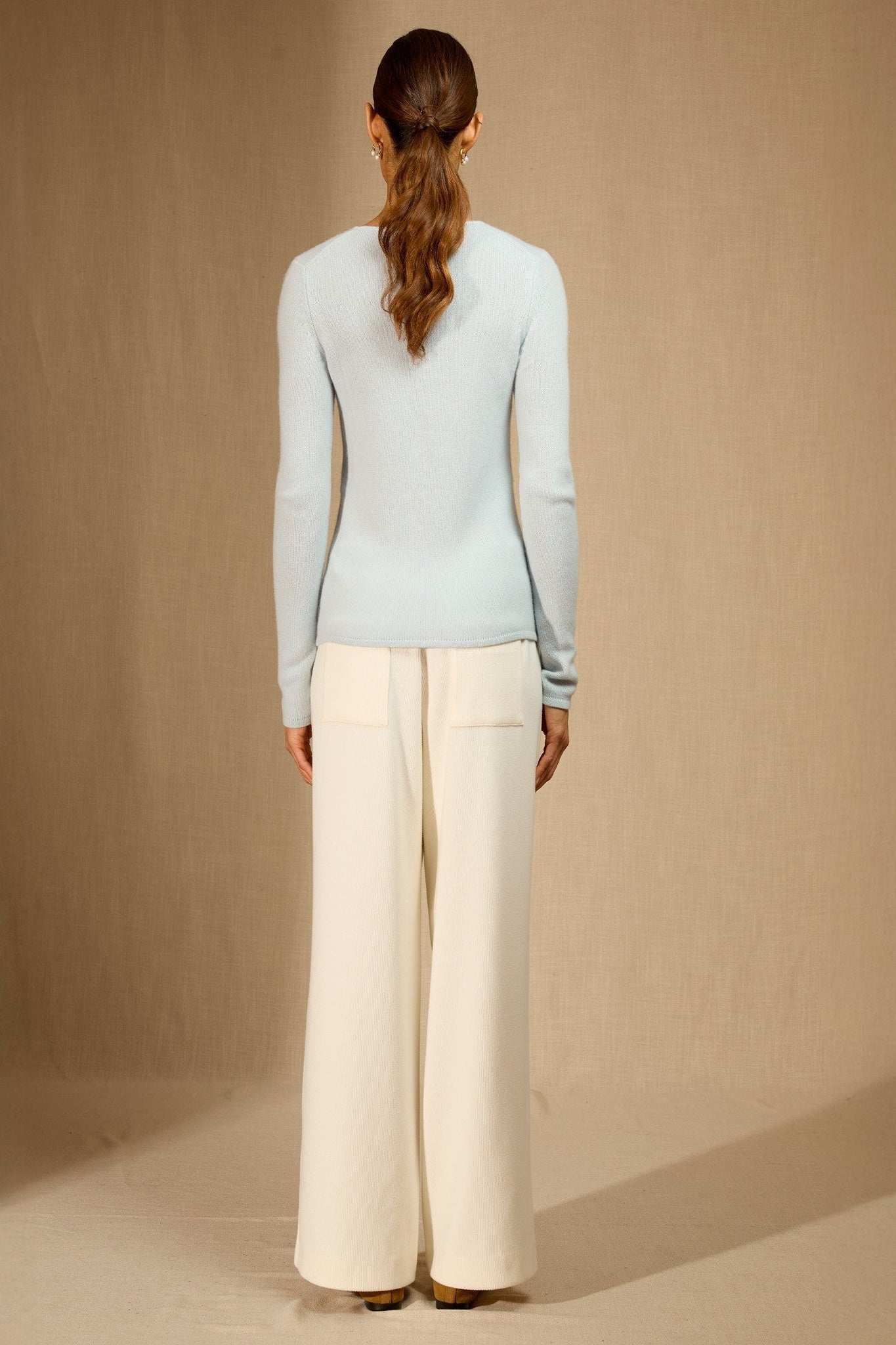 marya pull col rond 4 fils givre 100% cachemire