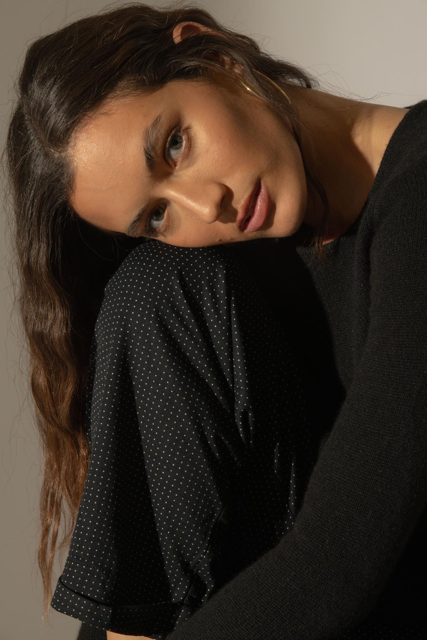 MARYA pull col rond 4 fils noir 100% cachemire