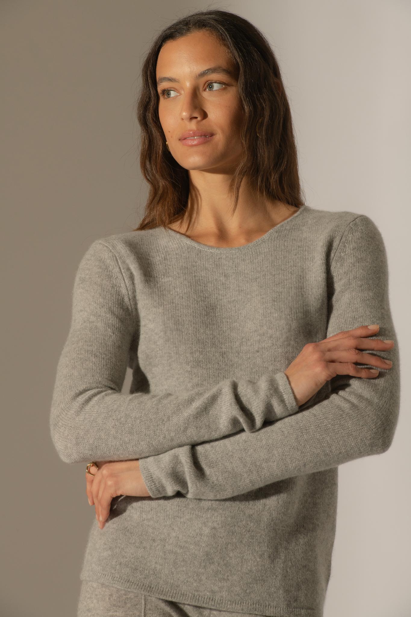 MARYA pull col rond 4 fils nuage chiné 100% cachemire