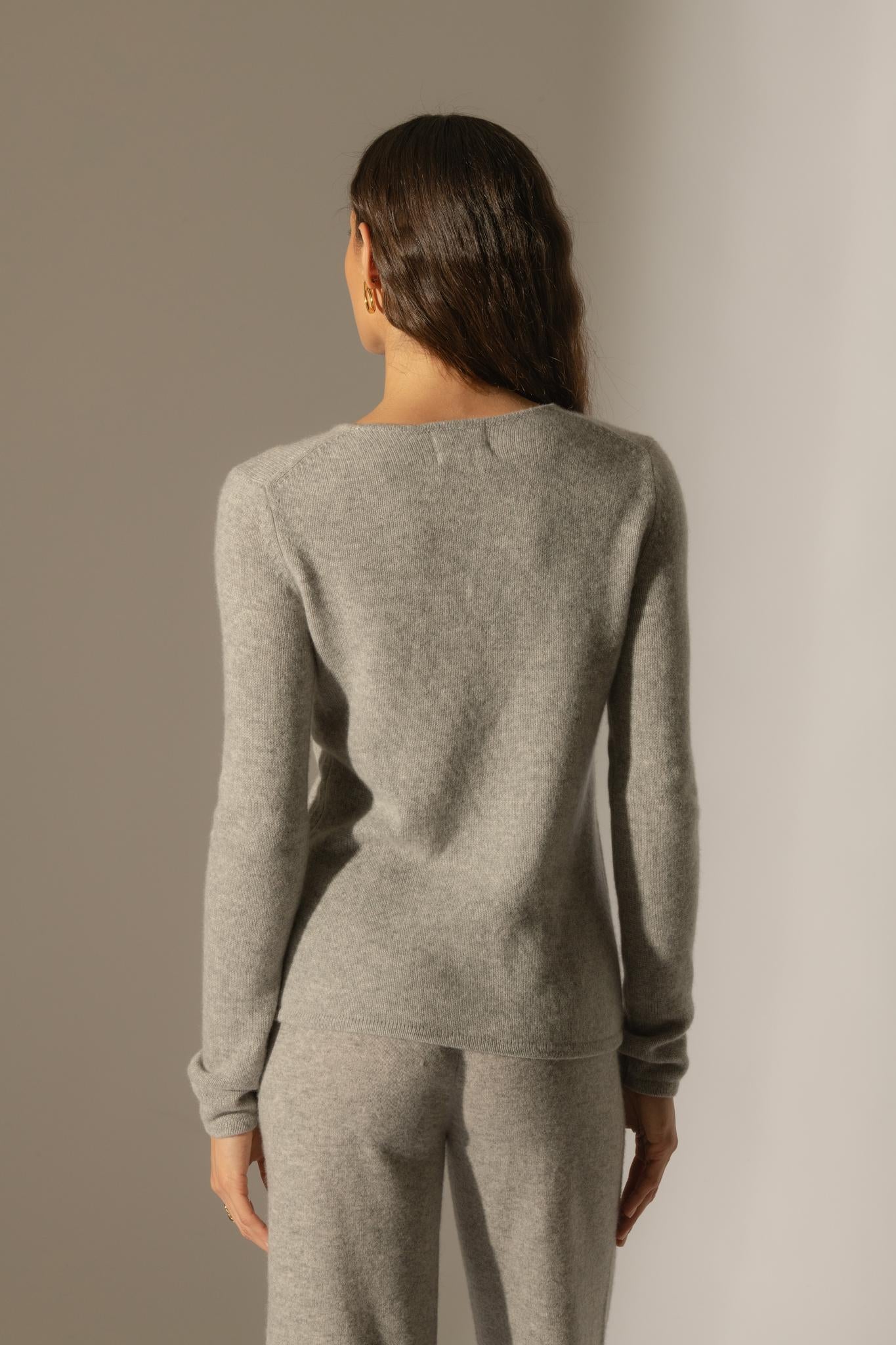 MARYA pull col rond 4 fils nuage chiné 100% cachemire