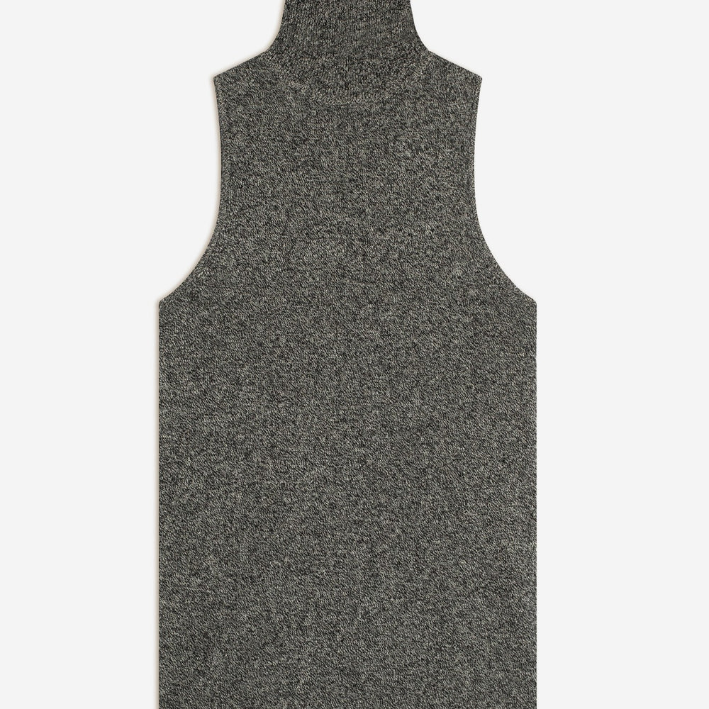 mary pull col roulé sans manches noir/blanc 100% cachemire