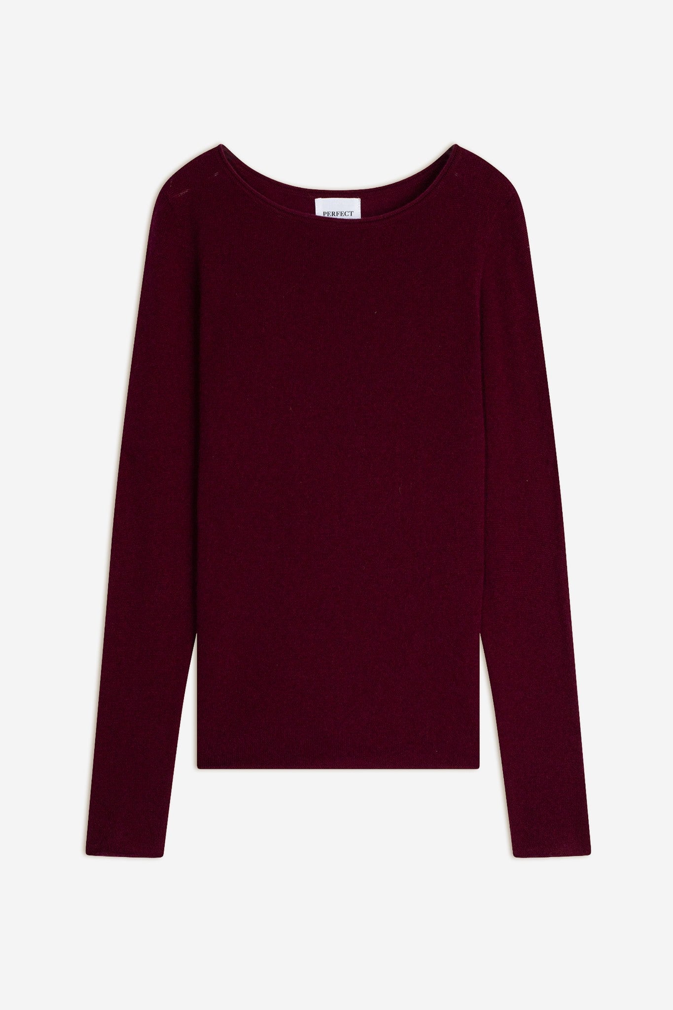 megan pull col bateau bordeaux 100% cachemire