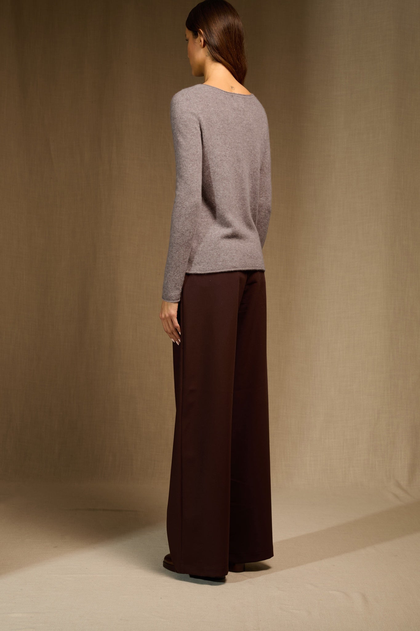 megan pull col bateau caribou chiné 100% cachemire