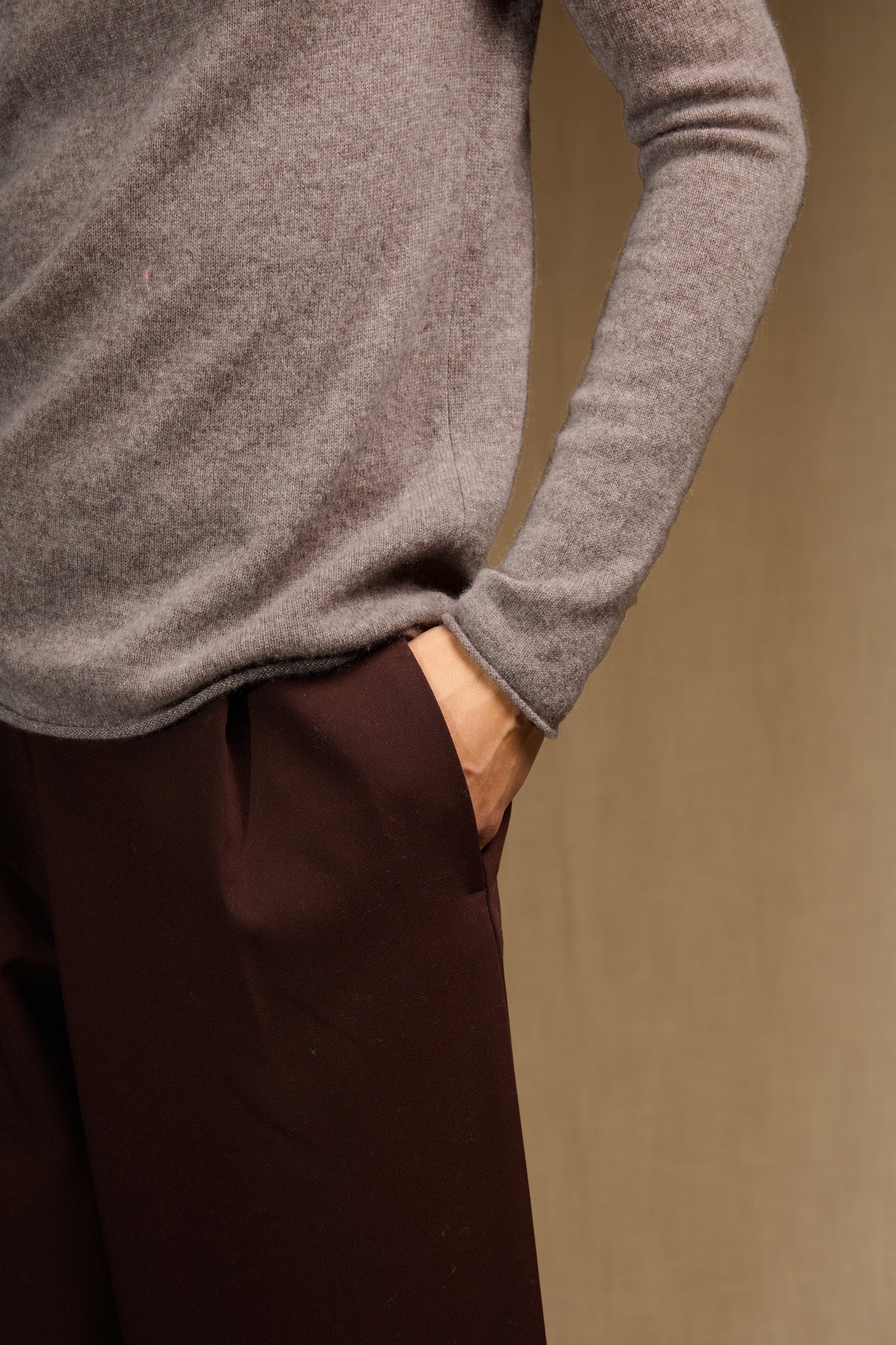megan pull col bateau caribou chiné 100% cachemire