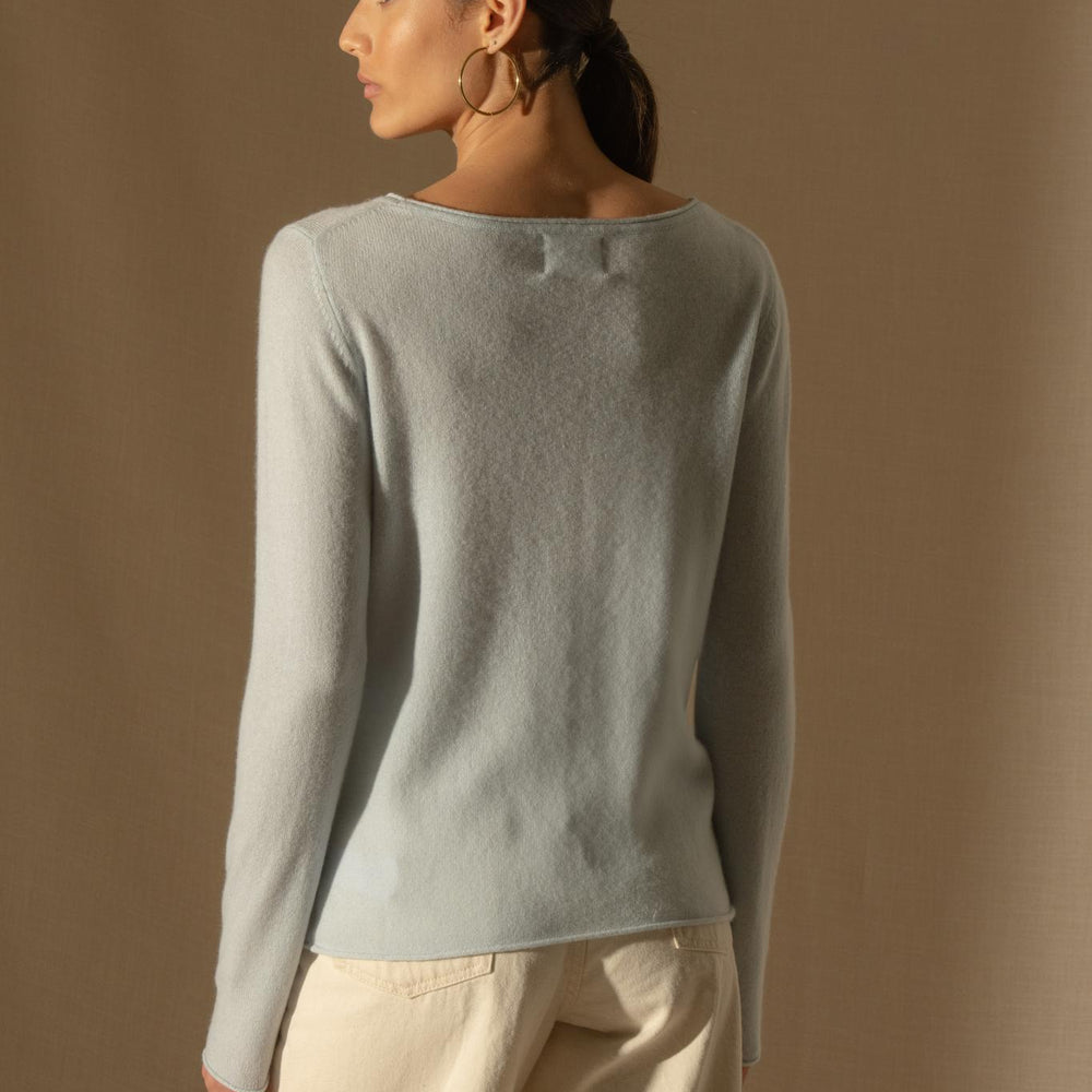MEGAN pull col bateau givre 100% cachemire